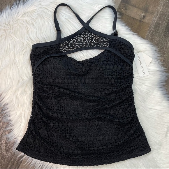 NWT Island Escape Crochet High Neck Tankini - Picture 2 of 13